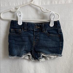 Cat & Jack Dark Blue Denim Shorts with Lace Trim